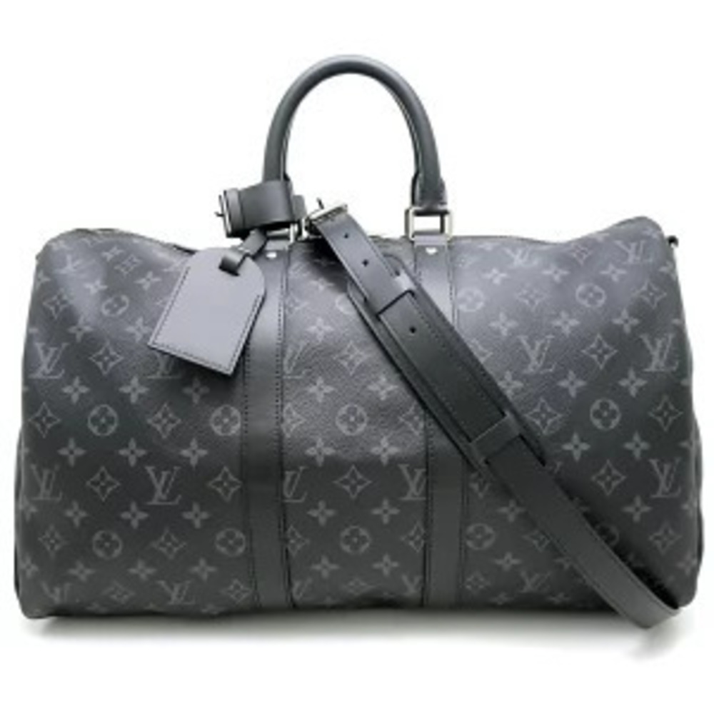 Louis Vuitton Monogram Eclipse Black Keepall Bandouliere Boston Bag Black - Picture 9 of 9